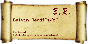 Balvin Renátó névjegykártya