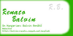renato balvin business card