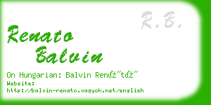 renato balvin business card